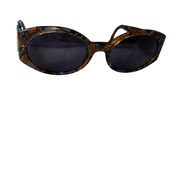 Valentino Stunning tortoise w/blue cream gold LOGO V-arm sunglasses - Picture 2 of 4